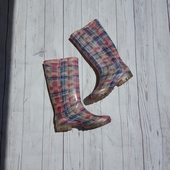 Colorful Coach Rainboots Size 7 - Picture 2 of 5